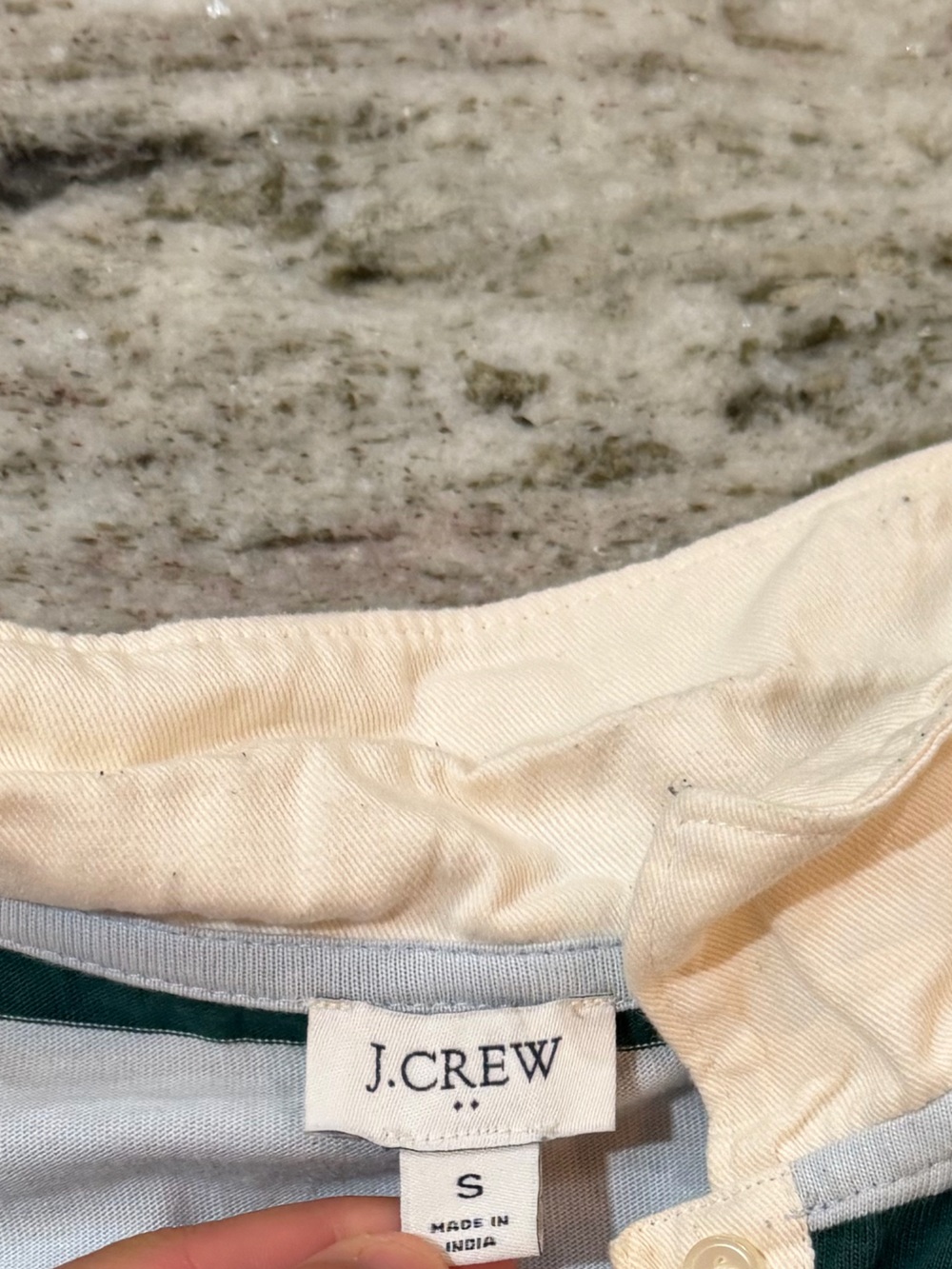 J. Crew Green & Cream Striped Rugby Shirt - Picture 4 of 5